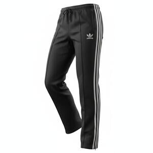 Adidas Women's Black Polyester Jogging Pants w/White Stripes - Siz:e XS